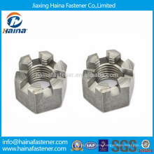 DIN935 Stainless Steel Castle Nuts Hex Slotted Castle Nuts with Metric Coarse and Fine Pitch Thread